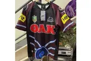 PENRITH PANTHERS REPLICA INDIGENOUS JERSEY ASICS 2004 - SIZE L (#1 GYPSY BOY)