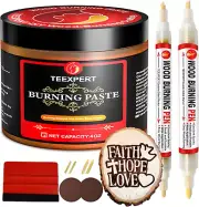 Teexpert Wood Burning Gel Pen Kit,4 OZ Wood Burning Paste,2 Scorch Pens