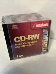 Lot of 10 1x-4x Imation CD-RW 650MB-74 MINS Audio Music Discs NEW Sealed