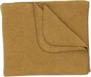 Engel Natural Fleece Blanket with Shell Edge, 150 x 180 cm, 100% Wool (kbT) (150 x 180 cm, Saffron)
