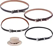 [CHGCRAFT] 4Pcs 4Style Cowboy Hat Bands Western PU Leather Hats Belt Replacement with Alloy Clasps Rancher Fedora Strap Rodeo Headbands for Men Women