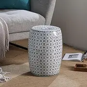 PA-DABAOO Chinese Style Ceramic Round Stool, Outdoor Garden Stool, Modern Ceramic Decorative Garden Stool, Home Shoe Stool, Suitable for Outdoor Garden, Living Room, Terrace