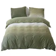 Gradient Colour Doona Quilt Duvet Cover Set Queen King Size Bedding - Gradient Brown