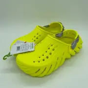 Crocs Men's Echo Reflective Backstrap Slip On Clogs Solid Yellow Size 9