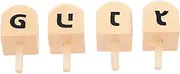 GARIOUANS 4pcs Blank Wooden Dreidels DIY Craft for Design Your Own Chanukah Dreidels Safe Wooden Spinning Top for Hanukkah Party Fun and Decorations