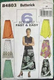 Butterick Sewing Pattern B4803 sizes 16-22 Six-Sew- Fast and Easy Uncut