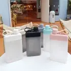 450ML Travel BPA Free Reusable Drink Bottle Juice Cup Plastic Flat Water Bottle