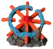 Aqua One Hermit Crab Ship Wheel Ornament 14x10.5x10.5cm (37182)