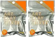Art Clay Silver 50g (1.76oz) Sterling Silver Clay A-275 2 Pieces Total 100g (3.52oz) Japan Import with Kanji Love Sticker