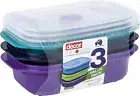 Decor Microsafe Decor Oblong Jewel Container, Pack of 3 Pieces, 900Ml Capacity,