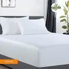 400 thread count bamboo cotton fitted sheet with 2 pillowcases king single white