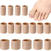 16 pièces de protections de manchons d'orteil en gel doux découpables
