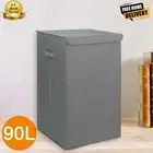 Large Foldable Laundry Basket Hamper Dirty Washing Clothes Storage Lid Box Bin