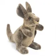 Folkmanis Small Kangaroo Hand Puppet, Brown; Tan
