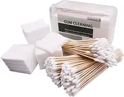Gun Cleaning Kits Tools in Storage Box 800Pcs Patches and Swabs, 500Pcs Absorbent Gun Cleaning Patches and 300Pcs 6-inch Gun Cotton Swabs Lint Free for Gun Pistol Rifle Electronic Makeup