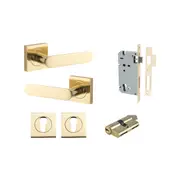 Iver Bronte Door Lever Handle on Square Rose Entrance Kit Key/Key