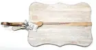 Patina Vie By thirstystone 19 inch white wash cheese board with spreader