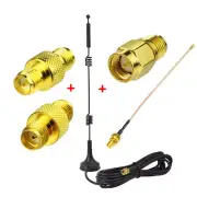 Universal Kit Dual Band WiFi 9dbi Booster 2.4/5Ghz Antenna RP-SMA &Adapter&Cable