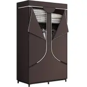 Portable Wardrobe Closet Storage Organizer Metal Hanging Rack Non-Woven Fabri...