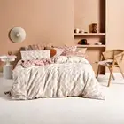 Linen House Aida Coral Duvet Doona Quilt Cover Set Super King Size