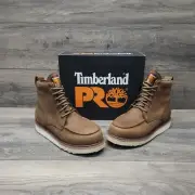 Timberland PRO Wedge 6" Soft Toe Moc-Toe Flat Work Boots Coconut Brown Men’s New