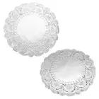 200pcs Lace Paper Doilies 4.5 Inch Silver Round Disposable Paper Placemats