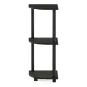 Furinno Turn-N-Tube Wood 3-Tier Corner Display Rack in Espresso/Black