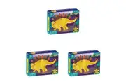 3x 48pc Mudpuppy Kids Mini Jigsaw Puzzle Toy 20x14.5cm Dinosaur Stegosaurus 4+