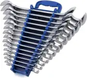 14-Piece Premium Angle Head Open End Wrench Set, Chrome Vanadium Steel |...