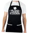 Funny Apron for Men, 2 Large Pockets One Size Fits All Chef Apron for