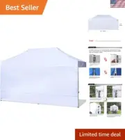 Instant Canopy SunWall 10x20 FT, 1 Pack Sidewall Only, White