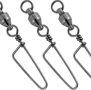 Dr.Fish High Strength Fishing Ball Bearing Swivel with Coastlock Snap, Welded Ring, Saltwater Standard High Strength 26Lb to 500Lb,100% Copper & Stainless Steel Black Nickle Coated