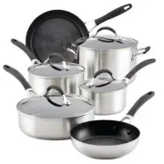 Circulon Pot N Pan Sets Stainless Steel Durable Cookware Set Silver (10-Pcs)