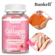Multi Collagen Gummies - Radiant Skin,Stronger Hair,Tough Nails,Flexible joints