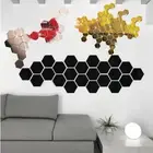 3D Mirror Hexagon Vinyl Sticker Removable Wall Sticker Decal Home Art Wall Decor