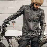 Zero Summer Perforated Black Motorcycle Leather Jacket