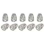 10Pcs 4.5mm Metal Bell Stopper Conical Cord Ends Lock Fastener Stopper, Silver