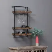 Wall-Mounted Wooden Wine Rack