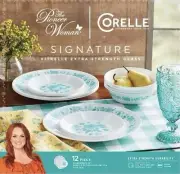 Pioneer Woman Corelle 12 Piece Dinnerware Set EVIE Teal Floral New