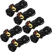 Happyyami Camping Gear Essential 6pcs 4m Long Tent Fixing Ropes Reflective Buckles for Windproof Clothes Drying