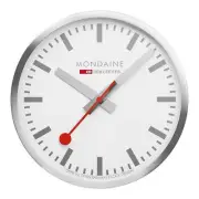 Mondaine Wall Clock A995.CLOCK.17SBV Silver Colored Station Clock 40 Cm Aluminum
