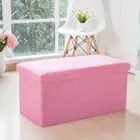 30 Inches Folding Storage Ottoman, 110L Fabric Linen Footrest Ottoman, Storage B