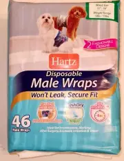46 Hartz Dog Belly Bands Size S 11-16" Waist 2 Designs Disposable