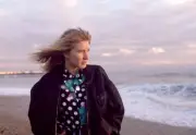 Steffi Graf of Germany photographed on the beach during the Midlan- Old Photo 4