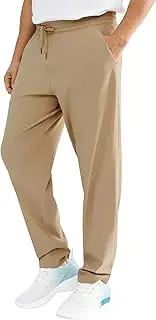 [Cosmolle] Men's Lightweight Quick-Dry Hiking Pants Water Resistant Elastic Waist with Pockets for Travel Running Fishing