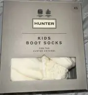 HUNTER KIDS BOOT SOCKS Tall Hunter White XS NIB
