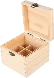HAWILLOSCH 1 PC Wooden Essential Oil Storage Box with Nine Slots Travel Friendly Organizer for Bottles Elegant Design with Buckle present for Aromatherapy Enthusiasts