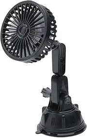 Fan for Car | Lightweight Suction Cooler for Vehicle | Quiet Angle Rotatable Car Fan with Suction Cup with 3 Speeds, for Vehicle Truck