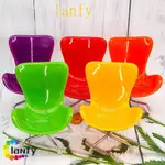 LANFY娃娃屋椅子,多色微型家具迷你椅子,娃娃配件休閒椅模擬1/6規模塑料蛋椅兒童玩具