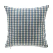 Blue And White Check With Feather Down Insert Pillow